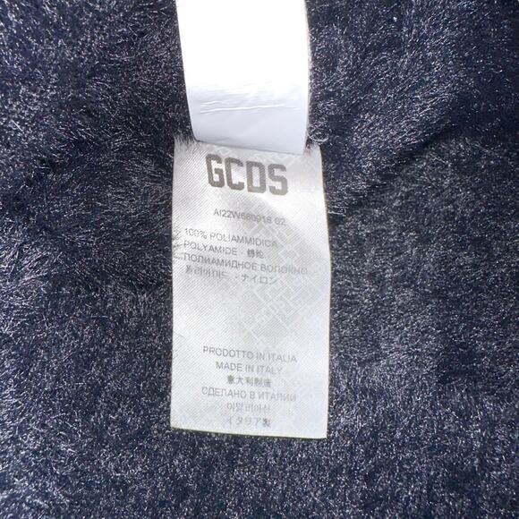 NWT GCDS Crystal Logo Brushed Fuzzy Black Mini Skirt MEDIUM - Picture 6 of 9